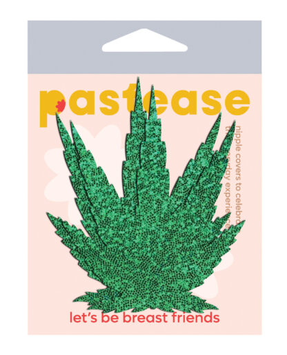 Pastease Premium Glitter Marijuana Leaf - Green O/S