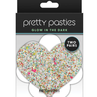 Pretty Pasties Heart & Flower Glow in the Dark - 2 Pair