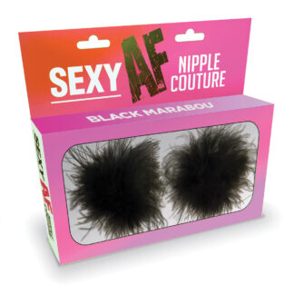 Sexy AF Nipple Couture Marabou Pastie - Black O/S