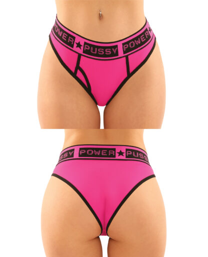 Vibes Buddy Pack Pussy Power Micro Brief & Lace Thong Pnk/Blk L/XL