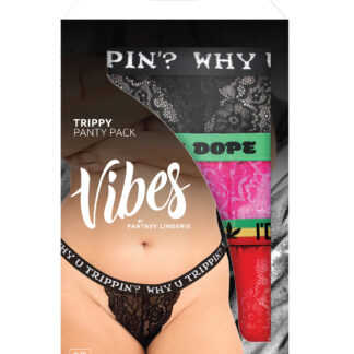 Vibes Trippy 3 Pack Thongs Assorted Colors QN